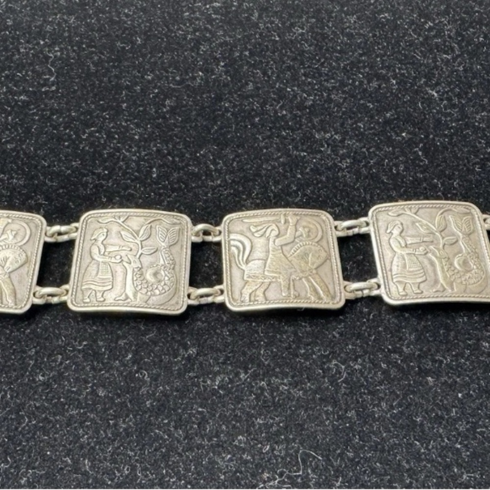 David Andersen Silver Square Link Bracelet Solid … - image 4
